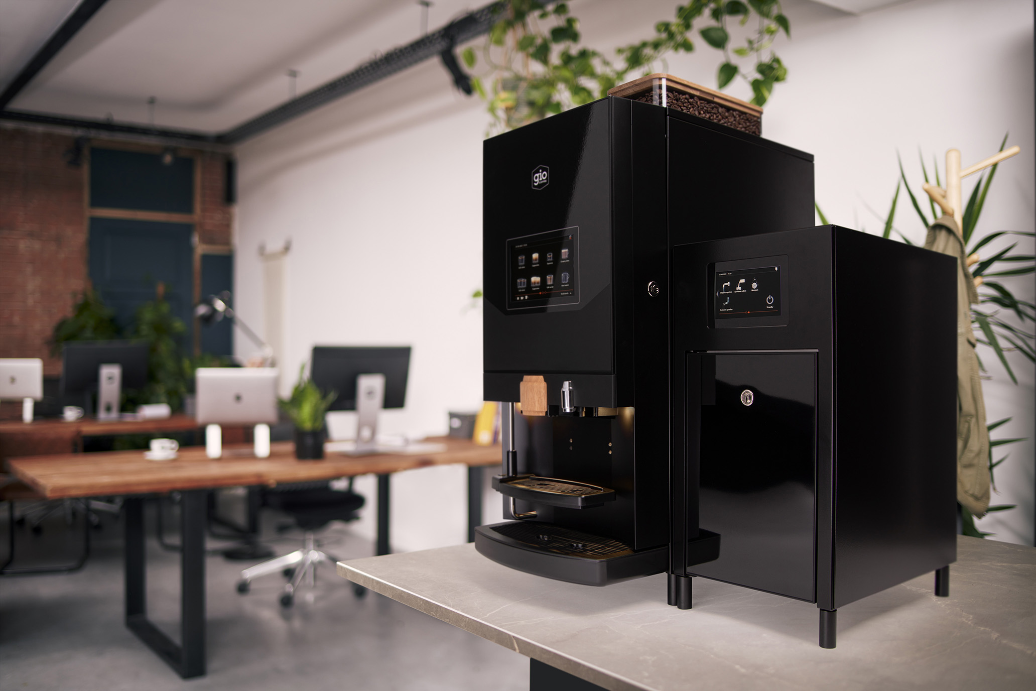 Lagundo Lattia FM koffiebonenmachine op kantoor