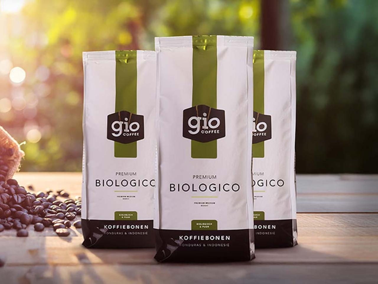 Biologische koffiezakken van Gio Coffee