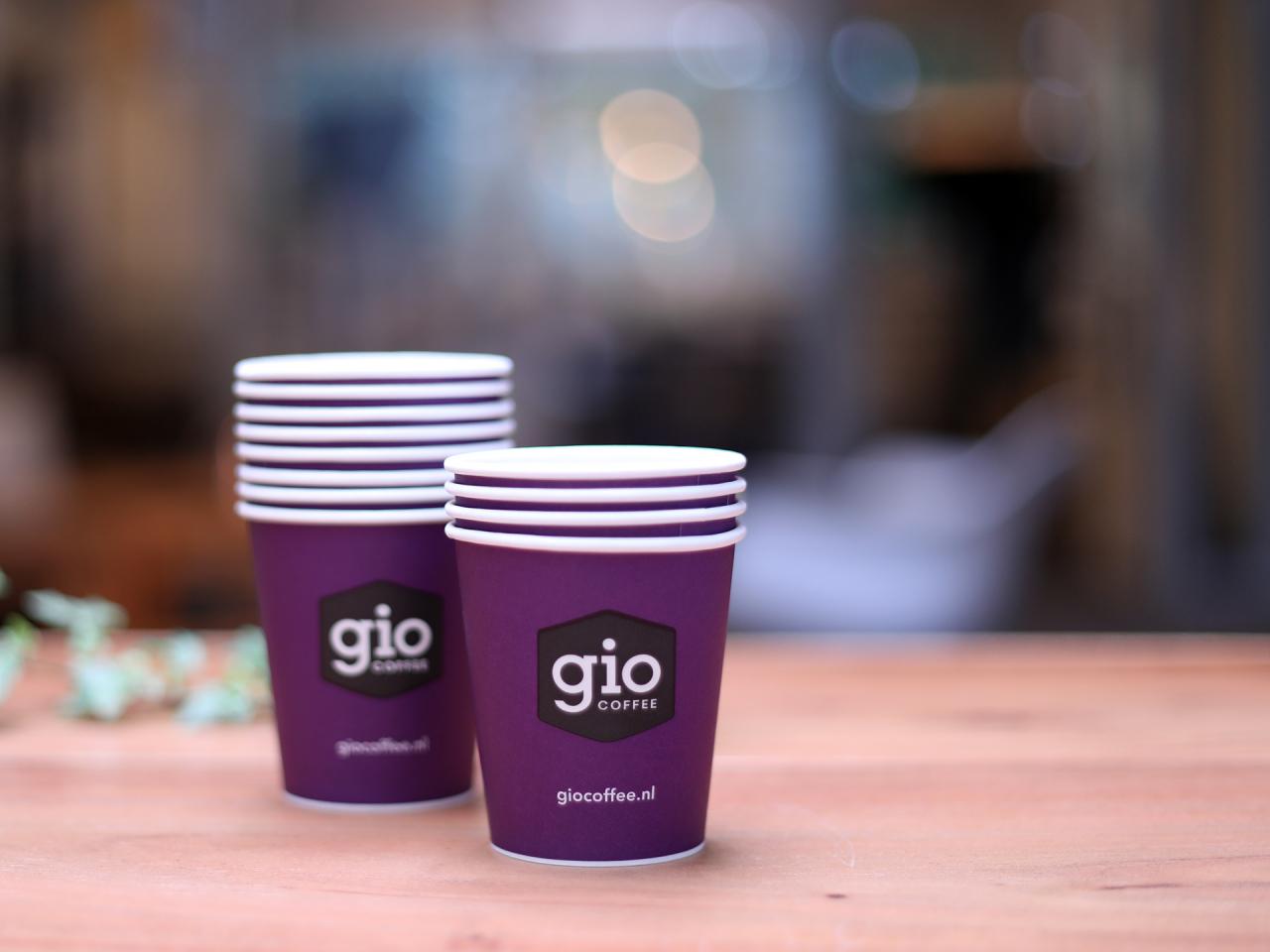 Kartonnen Gio Coffee bekers voor zakelijk gebruik 