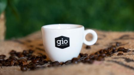 Gio Coffee koffiekop met espressobonen