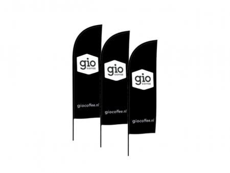 Beachvlag zwart van Gio Coffee 