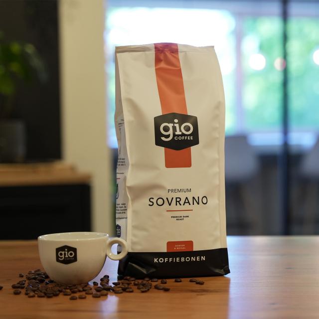 Dark roast koffiemelange van Gio Coffee - Sovrano